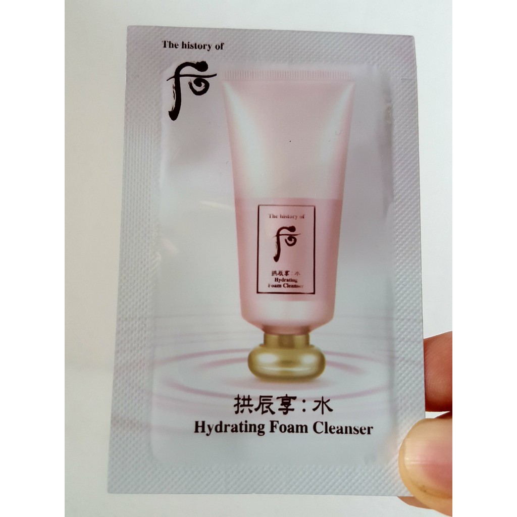 Gói sữa rửa mặt làm sạch sâu, cấp nước, kiềm dầu Whoo hồng - Whoo Gongjinhyang Soo Hydrating Foam Cleanser