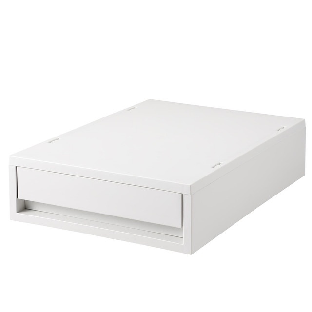 Muji Ngăn Kéo Nhựa Siêu Nông - Xám Trắng
