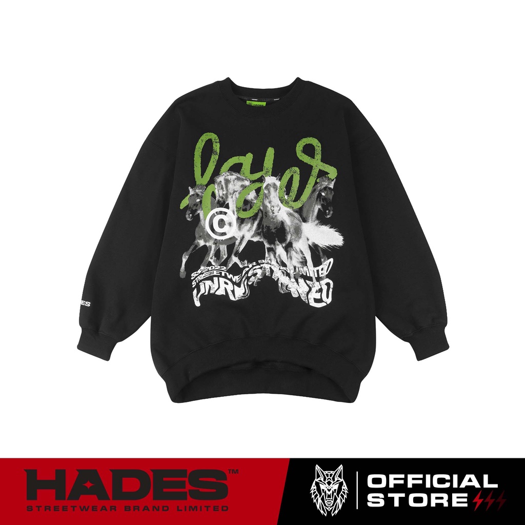 Áo Sweater Nỉ Bông Tay Dài Unisex NEGATIVE HORSE - HADES Brand Chính Hãng