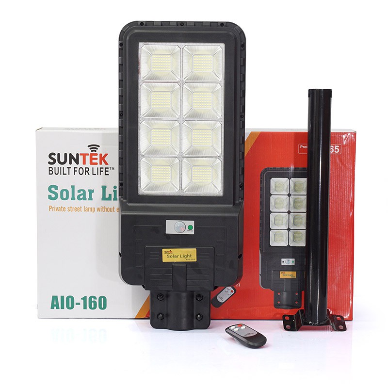 Đèn Đường Năng Lượng Mặt Trời Liền Thể SUNTEK LED Solar Light AIO-160 160W - Hàng Chính Hãng - Bảo hành 3 năm 1 đổi 1