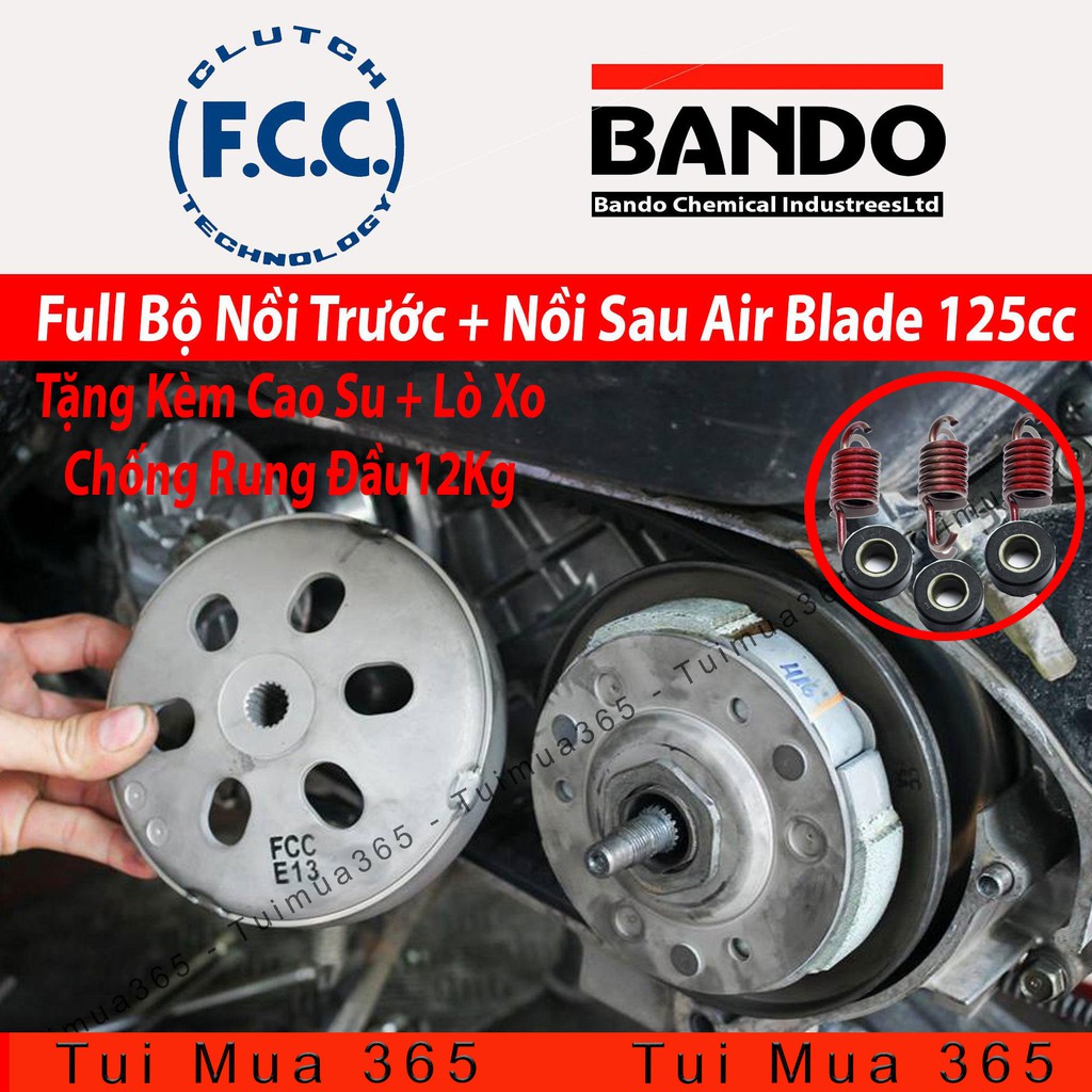 Full Bộ nồi trước và Nồi Sau Honda Air Blade 125cc ( Bando / FCC )