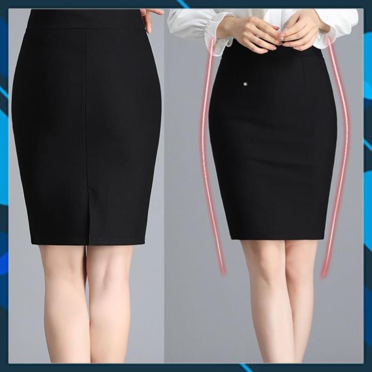 CHÂN VÁY BÚT CHÌ CÔNG SỞ LƯNG THUN XẺ TÀ SAU 503