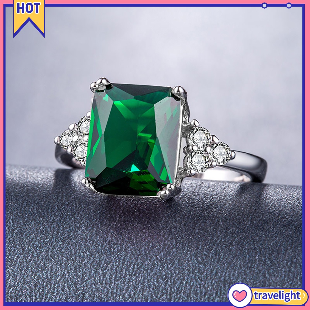 Nhẫn Đính Đá Zircon Hình Vuông K1