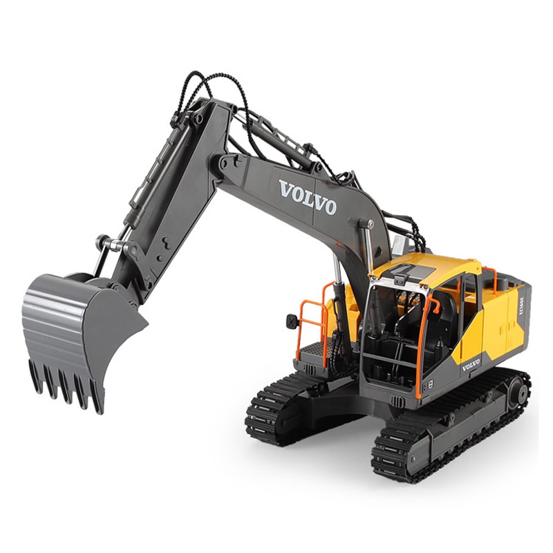 > Máy xúc lớn điều khiển từ xa, máy xúc hợp kim dành cho trẻ em, cậu bé sạc mô phỏng mô hình xe kỹ thuật đồ chơi không d