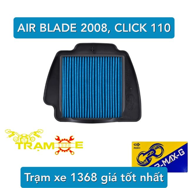 LỌC GIÓ HONDA AB 2008, CLICK 110 - LỌC GIÓ RMAX ROKI NHẬT BẢN MÃ AIR BLADE ĐỜI ĐẦU