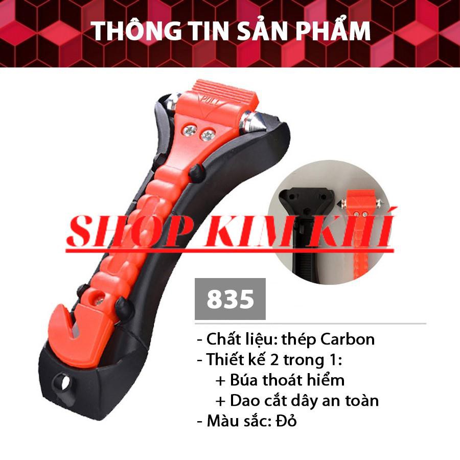 [Kim khí] Búa Thoát Hiểm 2 Đầu Kèm Dao Cắt Dây An Toàn