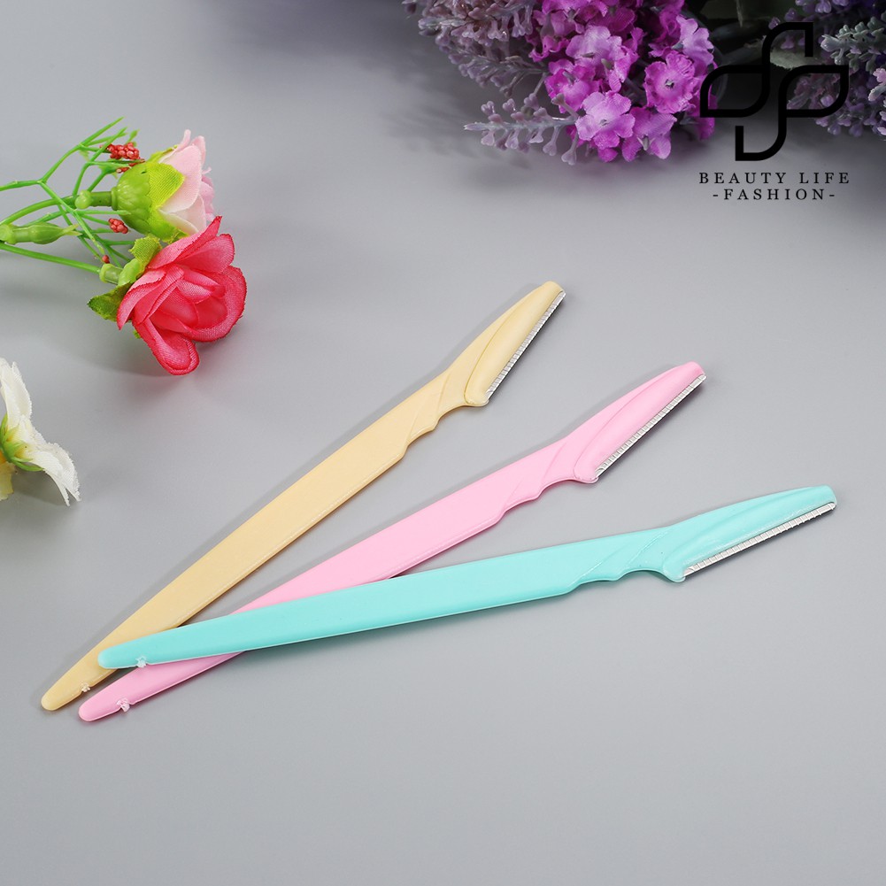 Set 3 Dao Cạo Lông Mày Bằng Thép Không Gỉ Tiện Dụng