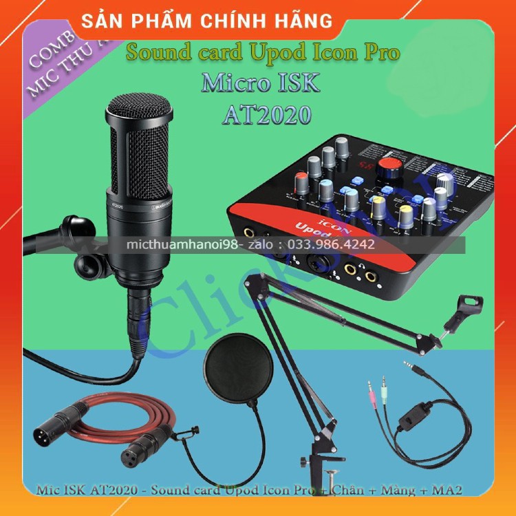 Trọn Bộ Sound Card Icon Upod Pro Mic Technica AT2020 . Chuyên Livestream Chuyên Nghiệp , Thu Giọng Đọc , Live Bigo