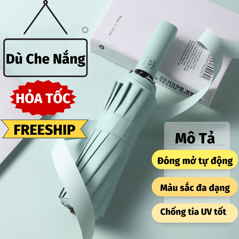Dù Gấp Gọn Ô Che Mưa Nắng Đa Năng Chống Thấm Hiệu Qủa Sang Trọng Dù Che Mưa Toki