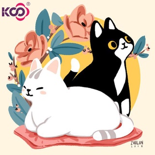 Tranh đính đá 5D tự làm hình mèo 30x30cm