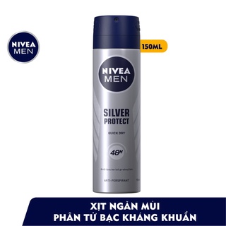 Xịt ngăn mùi NIVEA MEN Silver Protect phân tử bạc kháng khuẩn