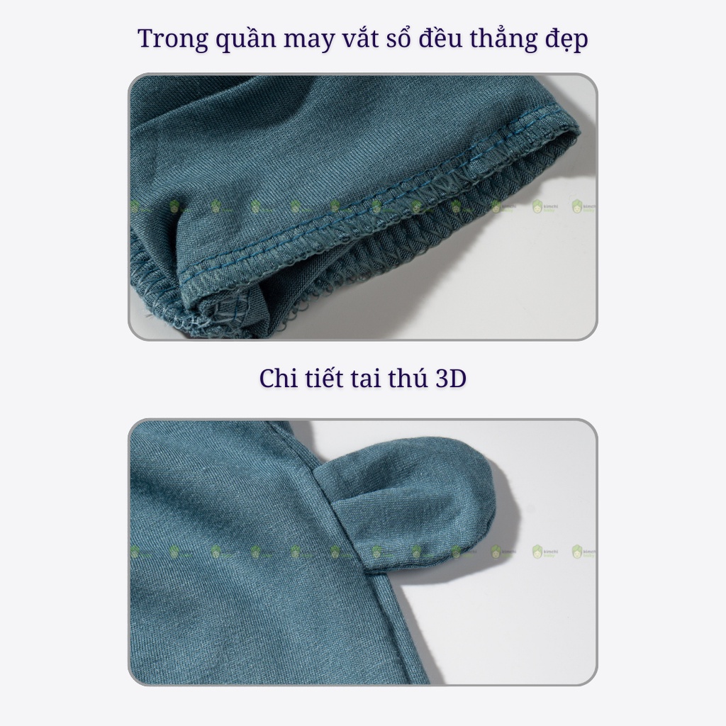 Quần Mông Thú Cho Bé Trai, Bé Gái KIMCHIBABY Vải Thun Lạnh In Hình Gấu 3D, Quần Dài Cho Bé Mặc Nhà Thu Đông KWTDQ2202