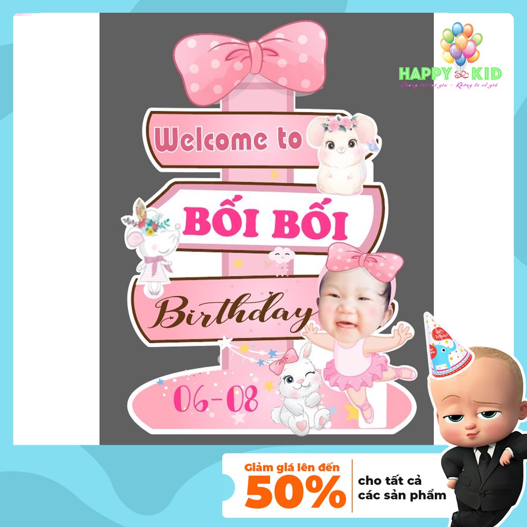 Cây Welcome Để Bàn Trang Trí Sinh Nhật, Happy Birthday, Thôi Nôi, Đầy Tháng Cho Bé Trai, Bé Gái