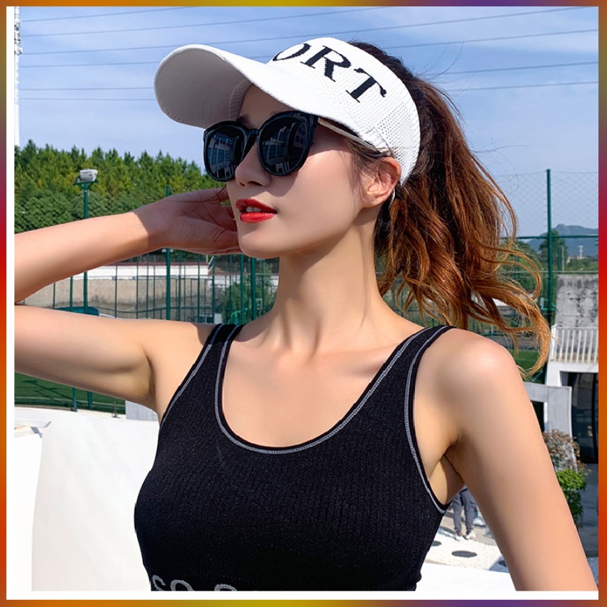 Mũ Thể Thao Thời Trang Phong Cách Thêu Chữ Sport Mầu Trắng