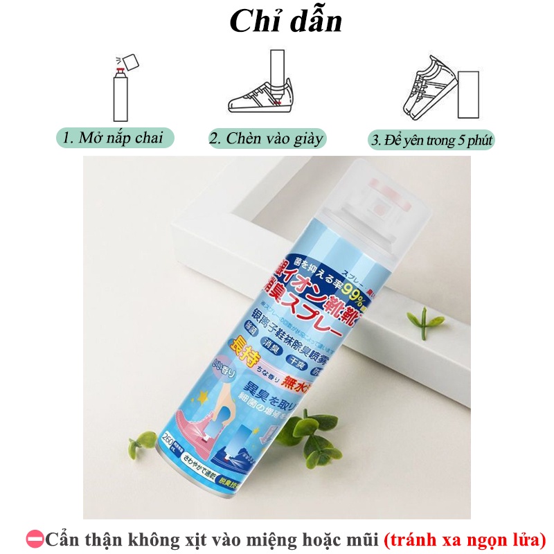 chai xịt khử mùi giày，Xịt Khử Mùi Hôi Chân，Nhập khẩu từ Nhật Bản（Thích hợp cho mọi loại giày dép）xăng đan, giày thể thao