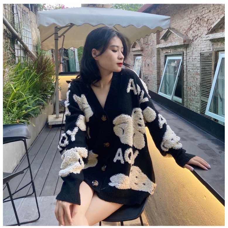 Áo khoác len cardigan Bông thỏ Hàng Quảng Châu loại 1
