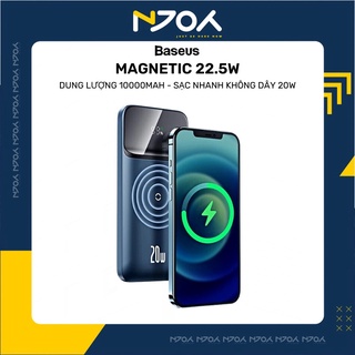 Sạc dự phòng không dây baseus magnetic 10000mah sạc nhanh pd 20w màn hinhd led cho ip 13 pro max 12 pro max njoyshop