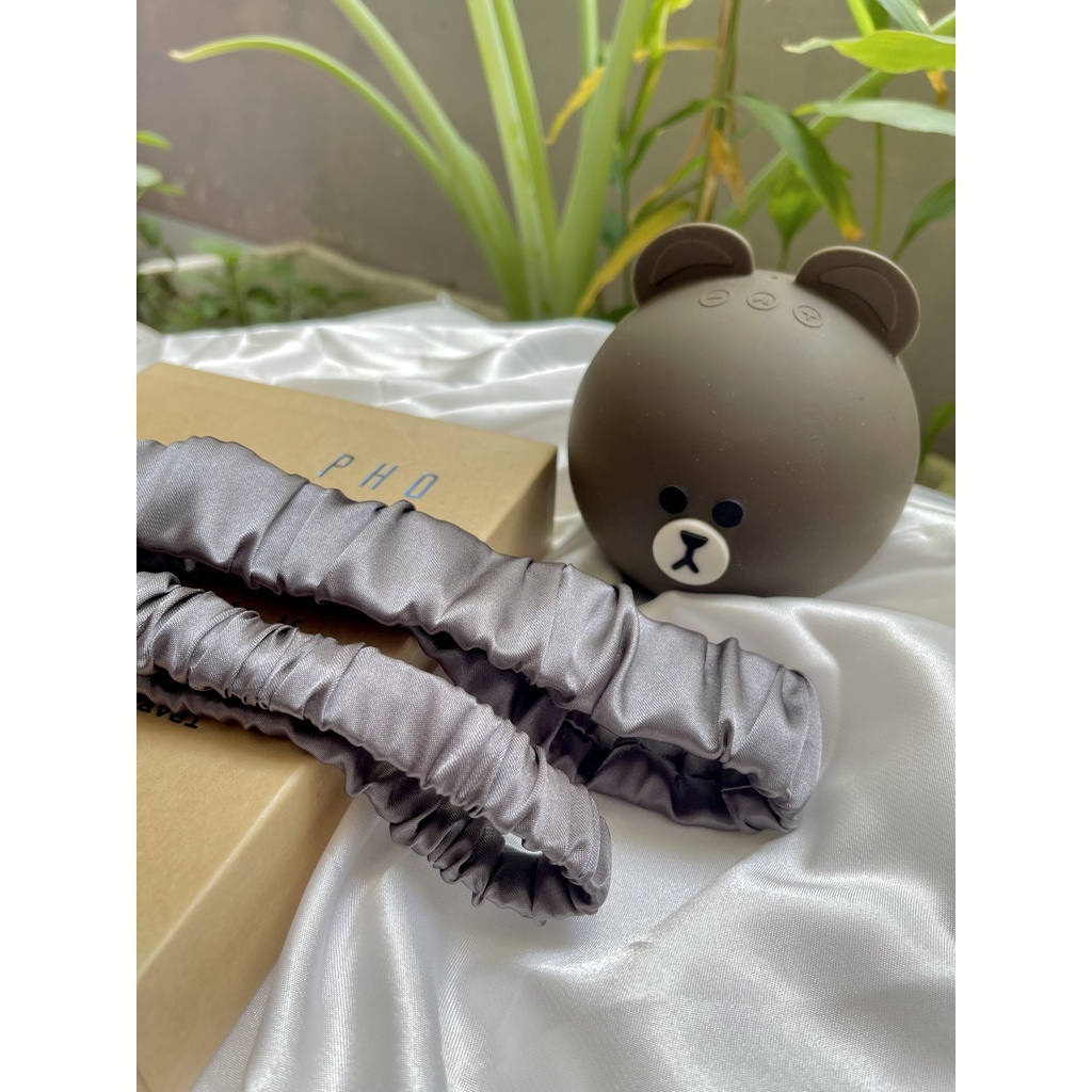 Băng đô lụa thun rửa mặt bờm cài tóc rửa mặt, makeup, trang điểm êm ái