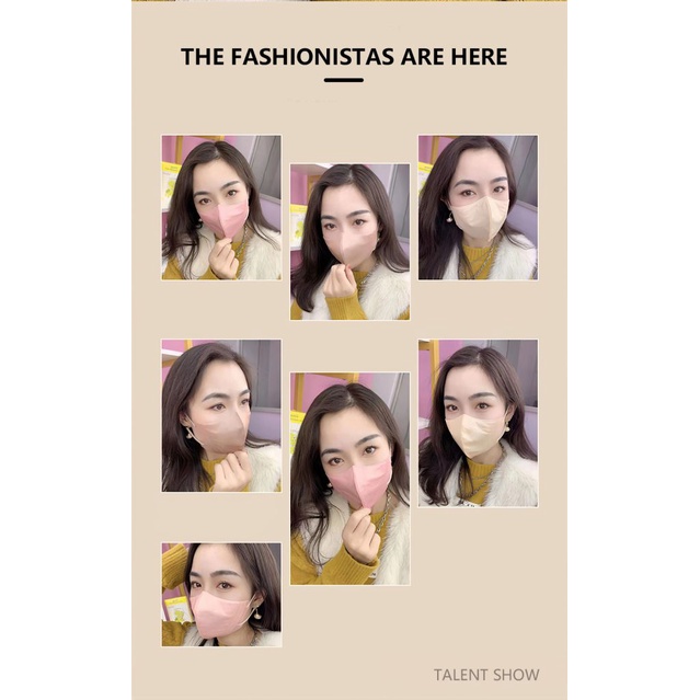 Có sẵn 10PCS thời trang 3D dành cho người lớn KN95 mặt nạ ba-Hai lớp thoáng khí khuôn mặt ửng hồng KF94 mặt nạ màu hồng COD