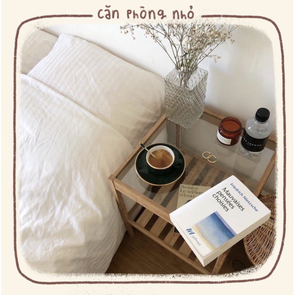 Kệ gỗ mặt kính phong cách Hàn Quốc - Glass shelf