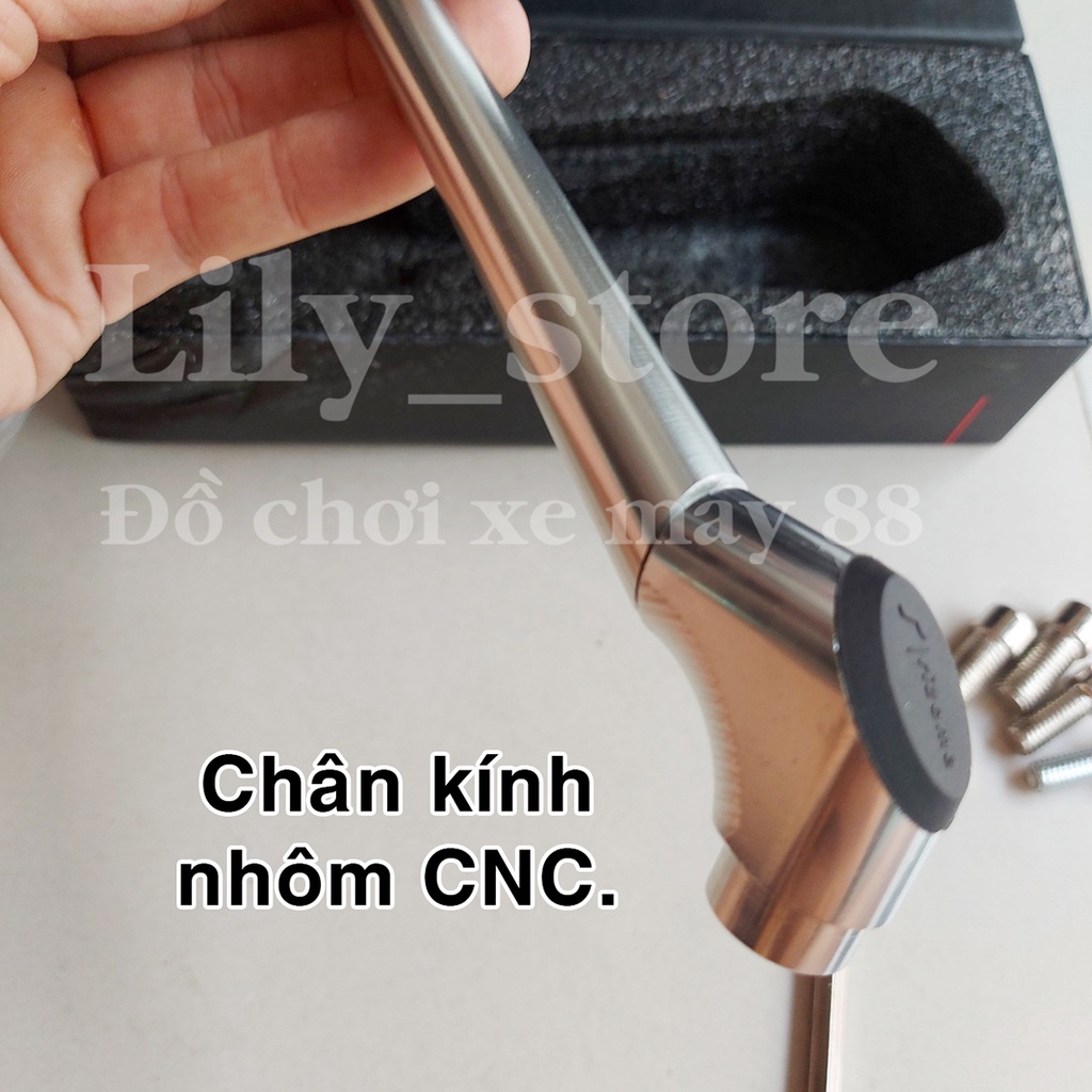 Gương kính chiếu hậu Rizoma 744 nhôm CNC nguyên khối gắn mọi loại xe kèm cây lục giác và ốc gắn