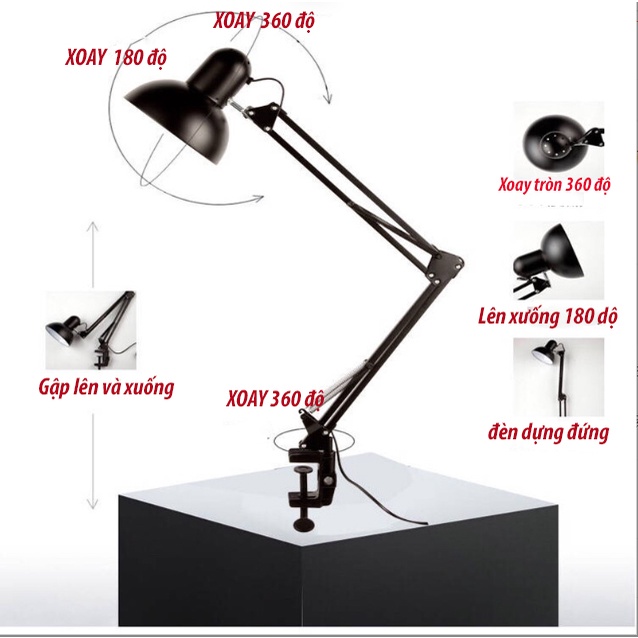 Đèn bàn học, Đèn Kẹp Bàn Học Kèm Bóng LED Chống Cận Bảo Vệ Mắt LED THẮNG TRANG