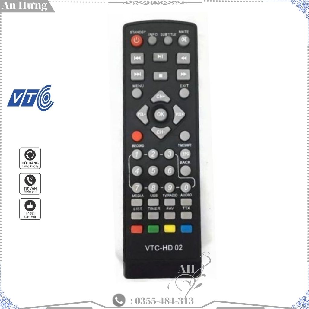 Điều Khiển HD02.Đầu KTS Mặt Đất VTC T205,Vệ Tinh VTC HD02 Và Tàu, Nhỏ Gọn,Phím Sắc Nét, Pin AAA,Nhựa ABS, BH 1 Tháng.