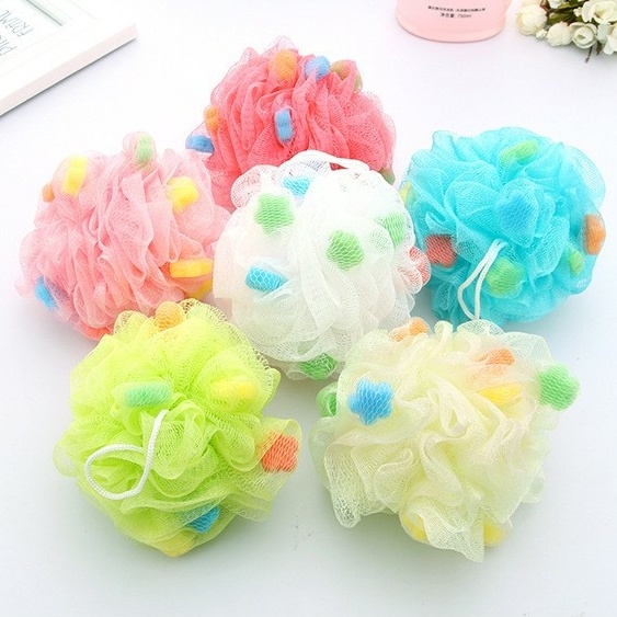 Bông Tắm Tạo Bọt Mềm Mại, Bông Tắm Có Dây Treo Tiện Ích