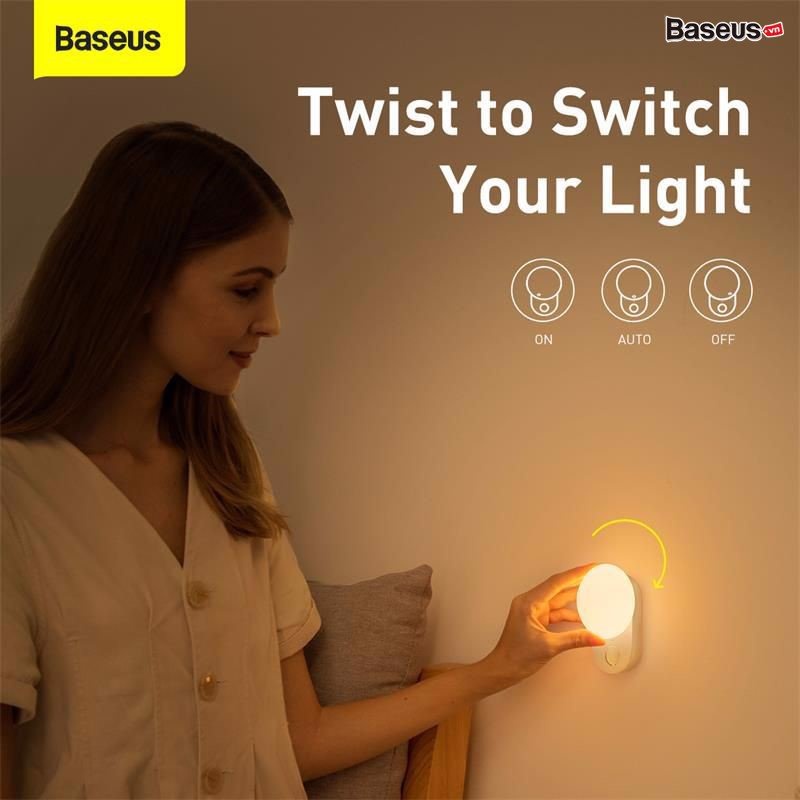Đèn ngủ thông minh Baseus, đèn led cảm biến Qstore, có thể tháo rời, treo tủ quần áo, pin hơn 400 ngày
