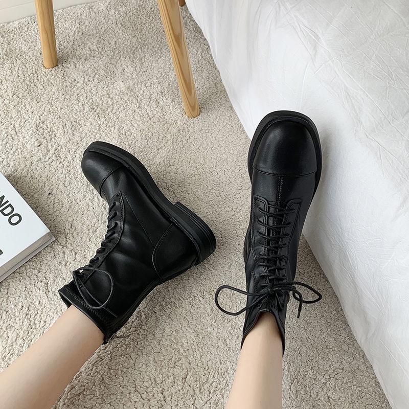 Bốt đùi martin da chiến binh Ulzzang dành cho nữ mẫu mứi siêu HOT | BigBuy360 - bigbuy360.vn