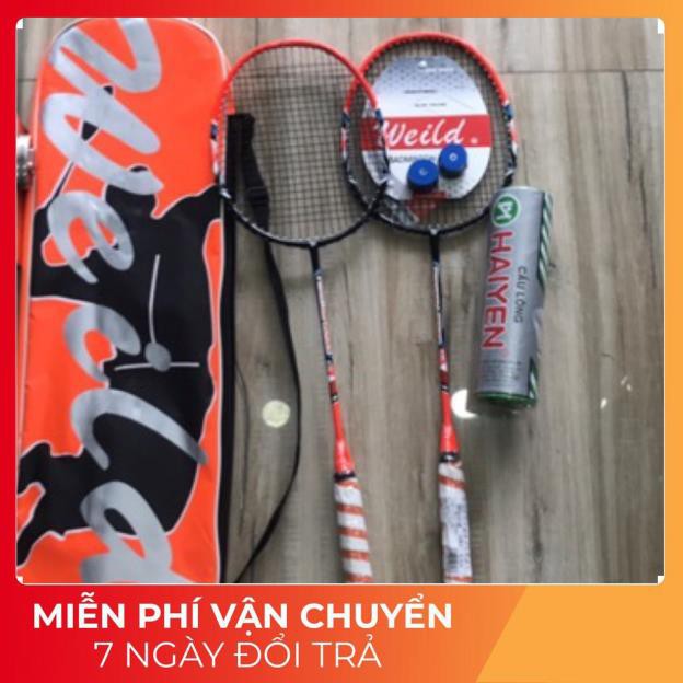 HÀNG GIÁ RẺ Cặp 2 cây vợt cầu lông Weild siêu đẹp siêu rẻ giá học sinh tặng 2 trái cầu lông hải yến bạc