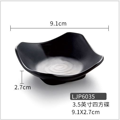 Chén đựng nước chấm, đĩa đựng gia vị, Đen Nhám melamine cao cấp