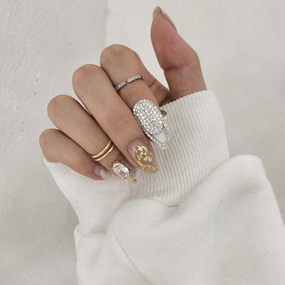 Ốp Bảo Vệ Móng Tay Bằng Hợp Kim Lấp Lánh Dành Cho Nữ