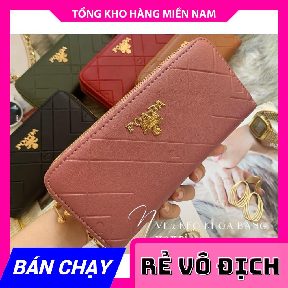 VÍ 2 KÉO LOGO SIÊU XINH V2KB - 163 ⚡FREESHIP⚡100% ẢNH THẬT⚡ CHUYÊN SỈ - GIÁ TỐT