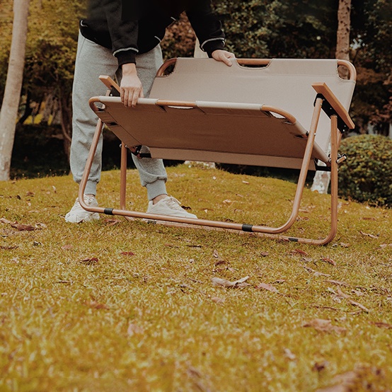 SALE GHẾ ĐÔI DÃ NGOẠI GẤP GỌN VÂN GỖ DU LỊCH HỢP KIM NHÔM- TẢI TRỌNG 180KG