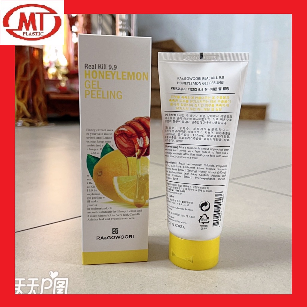 Tẩy tế bào chết Ra&Gowoori mật ong chanh, trà xanh trắng sạch mịn da tuýp 160ml