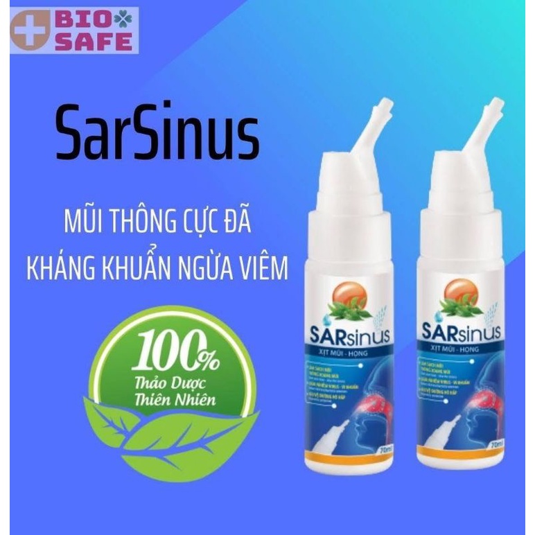 Xịt mũi họng Sarsinus 70ml