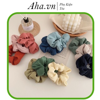 Dây buộc tóc vải scrunchies buộc tóc vải trơn bóng loại đẹp hot trend