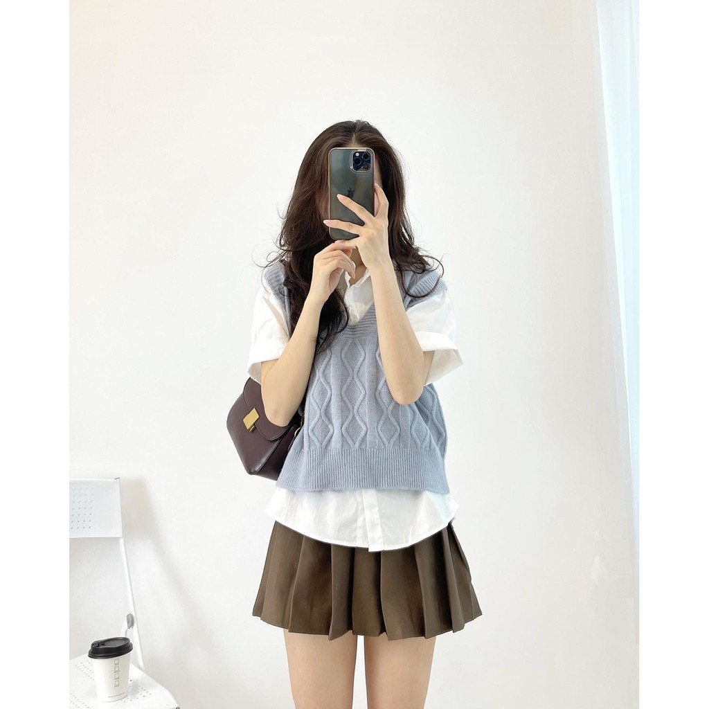 (FREESHIP) Áo gile len hàng xuất cao cấp Miho house