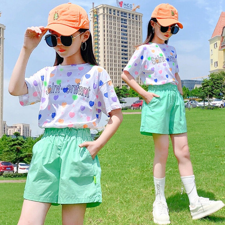 Set Đồ Mùa Hè 2 Món Gồm Áo + Quần Short) 3-4 - 5-6 - 7-8 - 9-10 - 11-12 Tuổi Cho Bé Gái Mới 2022