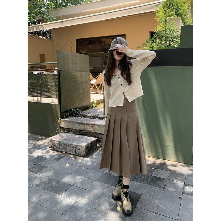 Áo cardigan dệt kim Quảng châu cao cấp màu kem chất đẹp len mỏng phong cách Hàn Quốc Kozoda AC30