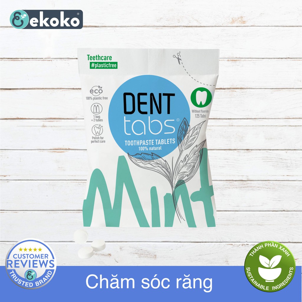 CHÍNH HÃNG - Viên đánh răng DENTTABS (Đức) - Teeth cleaning tablets