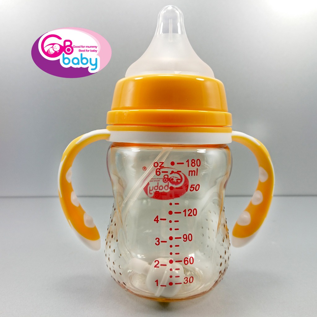 Bình sữa PPSU Gb-Baby Chính hãng tay cầm 240ml cổ rộng Tặng 1 núm và bộ quả lọc cho bé