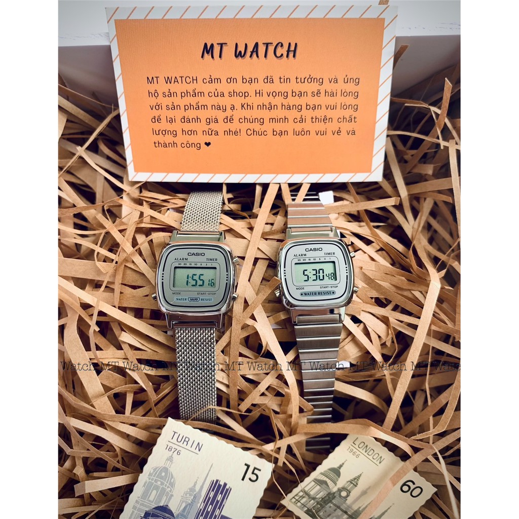 Đồng hồ casio nữ LA670 vintage trẻ trung giá rẻ, dây thép không gỉ chống nước
