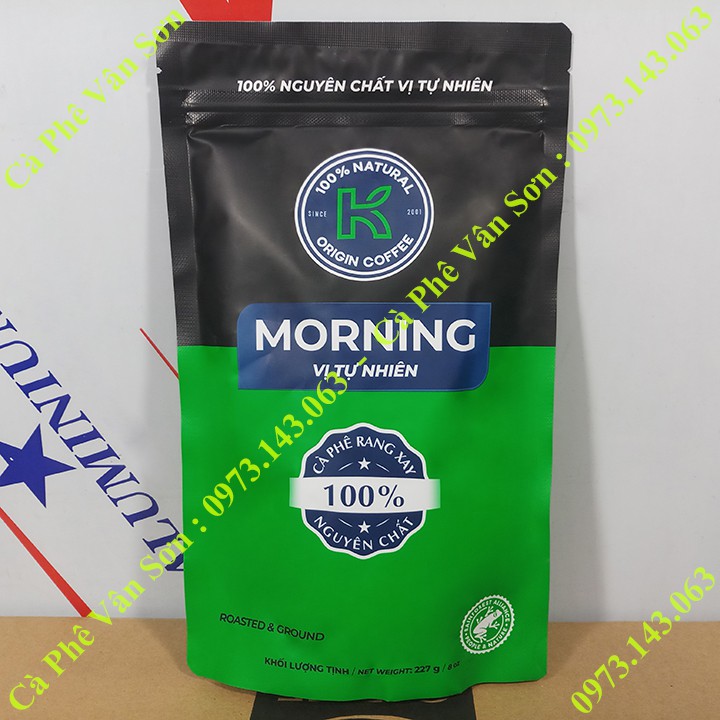 Cà phê rang xay K Coffee Morning Phúc Sinh vị tự nhiên bịch 227g