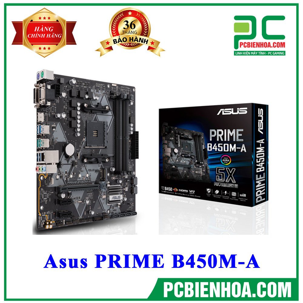 [Mã ELMS4 giảm 7% đơn 500K] [Mã ELMS4 giảm 7% đơn 500K] Bo mạch chủ ASUS PRIME B450M-A