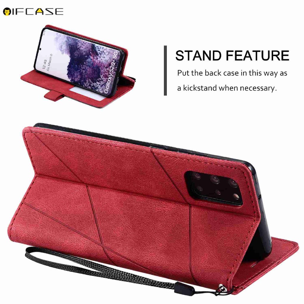 Bao da điện thoại nắp lật kiêm ví đựng thẻ và giá đỡ kiểu doanh nhân cho Samsung Galaxy A03s A22 4G F52 5G