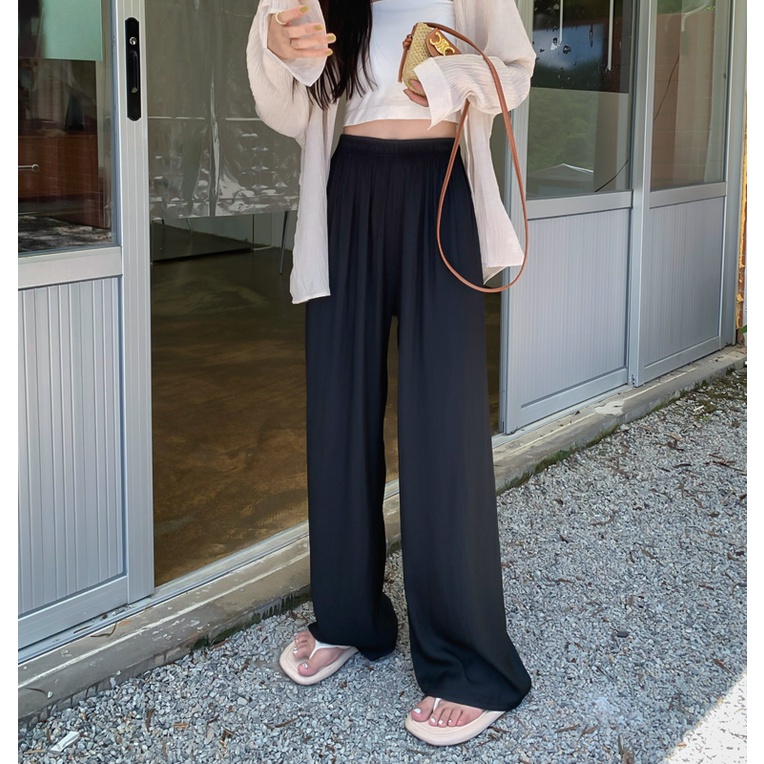 Porozi  Quần ống rộng Lưng Thun Thời Trang Hàn Quốc Cho Nữ