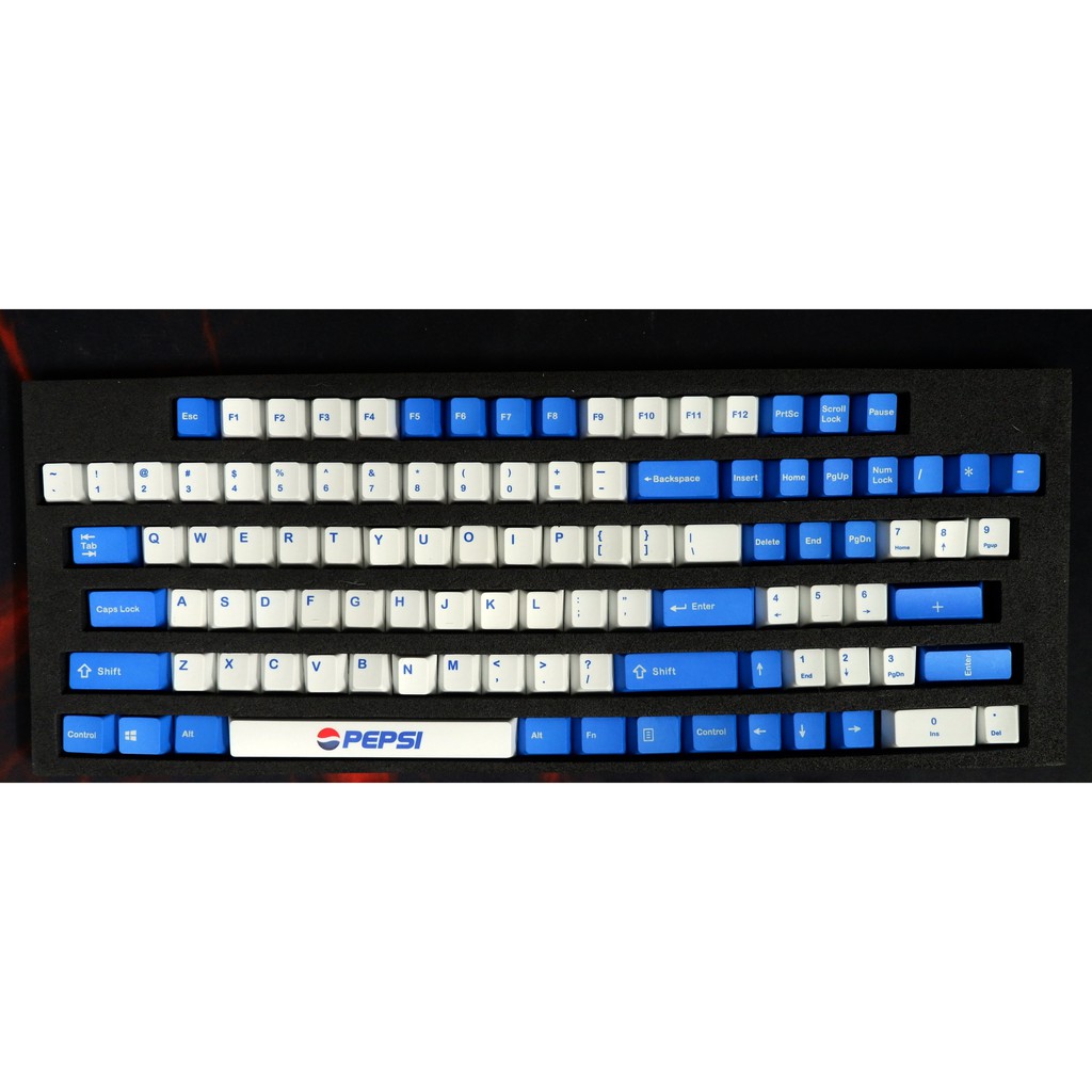 Bộ keycap PBT 132 nút thick PBT in Dye Sub Cherry profile chủ đề Pepsi