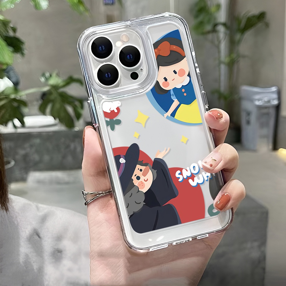 Ốp Điện Thoại Trong Suốt Hình Bạch Tuyết Và Không Gian Cho iphone 14ProMax 14Plus 13 11 12 7Plus X XR XS Max